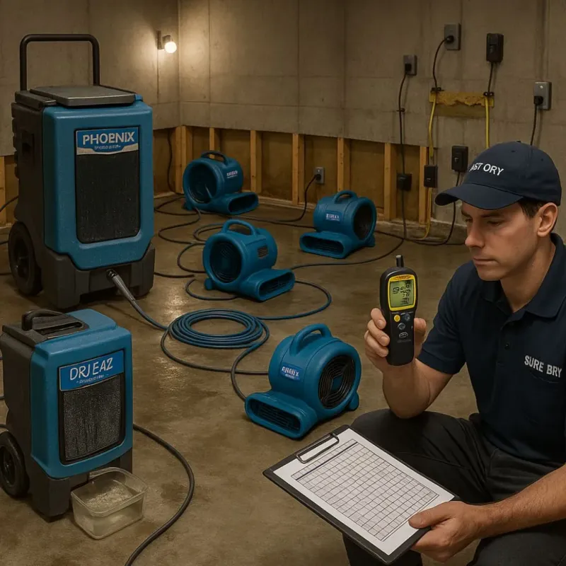 Structural Drying and Dehumidification process in Euharlee, GA
